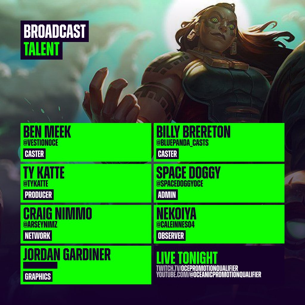 All this weekends action is bought to you by the amazing OPQ team:

<a href="/VestionOCE/">Ben Meek</a> 
<a href="/bluepanda_casts/">Bluepanda 🇳🇿✈️🇻🇳➡️LCP Finals!</a> 
<a href="/TyKatte/">𝖍𝖊𝖑𝖑𝖇𝖔𝖞</a> 
<a href="/SpaceDoggyOCE/">Space Doggy</a> 
<a href="/Arseynimz/">Craig Arseynimz</a> 
<a href="/CaleInnes04/">Nekoiya</a>