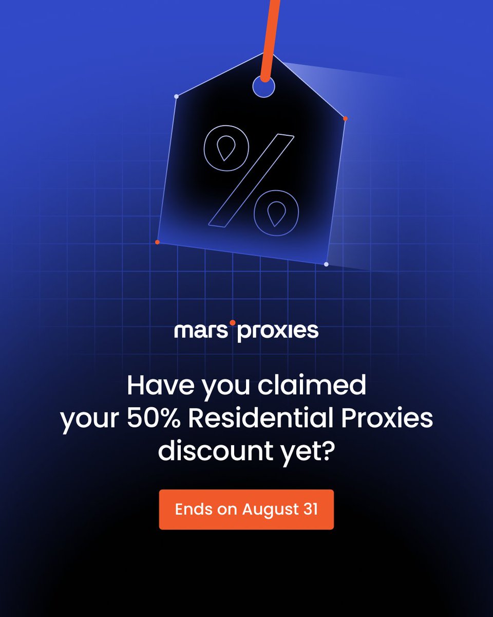 Time’s almost up! Our 50% off Residential Proxies offer ends August 31. Share your anonymous feedback in our quick survey and claim your exclusive discount: form.typeform.com/to/Arn2r61D