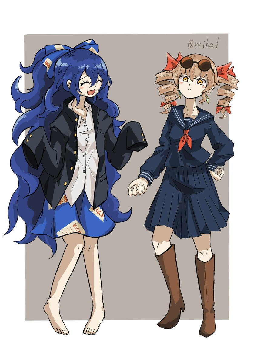 お題箱より
学ランの依神紫苑とセーラー服の依神女苑