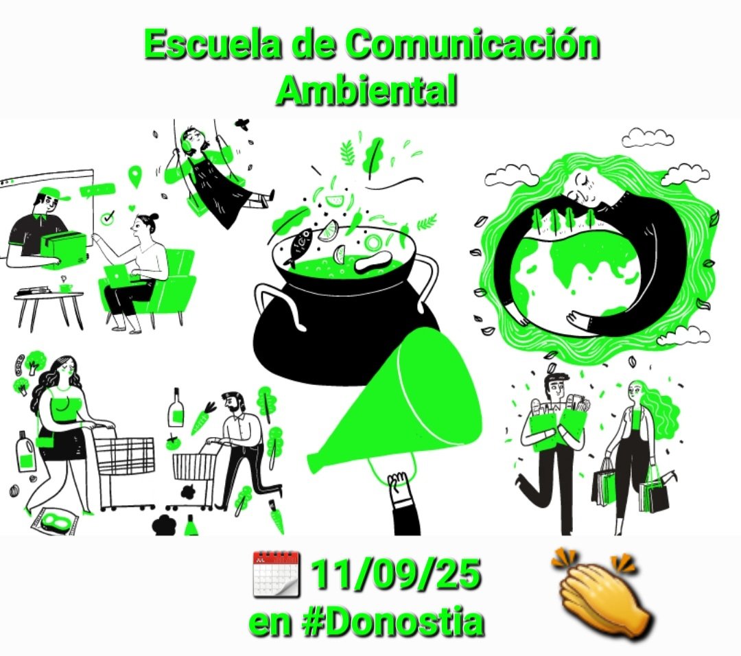 Escuela de Comunicación Ambiental
Consumo como herramienta para la #ComunicaciónAmbiental 
11-09-25 🗓️
#Donostia  #PalacioMiramar
11.15-12.15
<a href="/Ihobe_Eus/">Ihobe | EJ/GV</a>  <a href="/EHUargitalpenak/">Univ. País Vasco EHU</a> <a href="/La_SER/">Cadena SER</a> <a href="/lauravilladiego/">Laura Villadiego</a> <a href="/Carrocombate/">Carro de combate</a>
uik.eus/es/curso/escue…