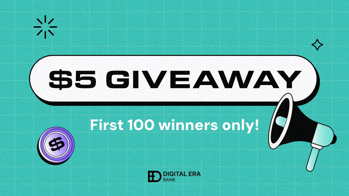 Want to earn $5 from <a href="/DigitalEraBank_/">Digital Era Bank DEBC</a>? 🥳

Here’s how to qualify (100 winners only):

1️⃣ Like &amp; retweet this post
2️⃣ Follow <a href="/DigitalEraBank_/">Digital Era Bank DEBC</a>
3️⃣ Make 3 transfers - send to anyone or even yourself.
4️⃣ Reply with all 3 transaction hashes in the comments below.

🎁 First 100 users