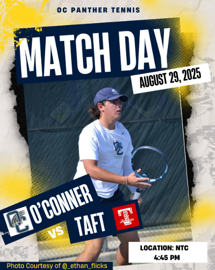 OCathletics1819's tweet photo. Let's have ourselves a day 🎾

Play big. Win big. #GoPanthers 
📷 @OConnorHSTennis https://t.co/K7u34O0kJa