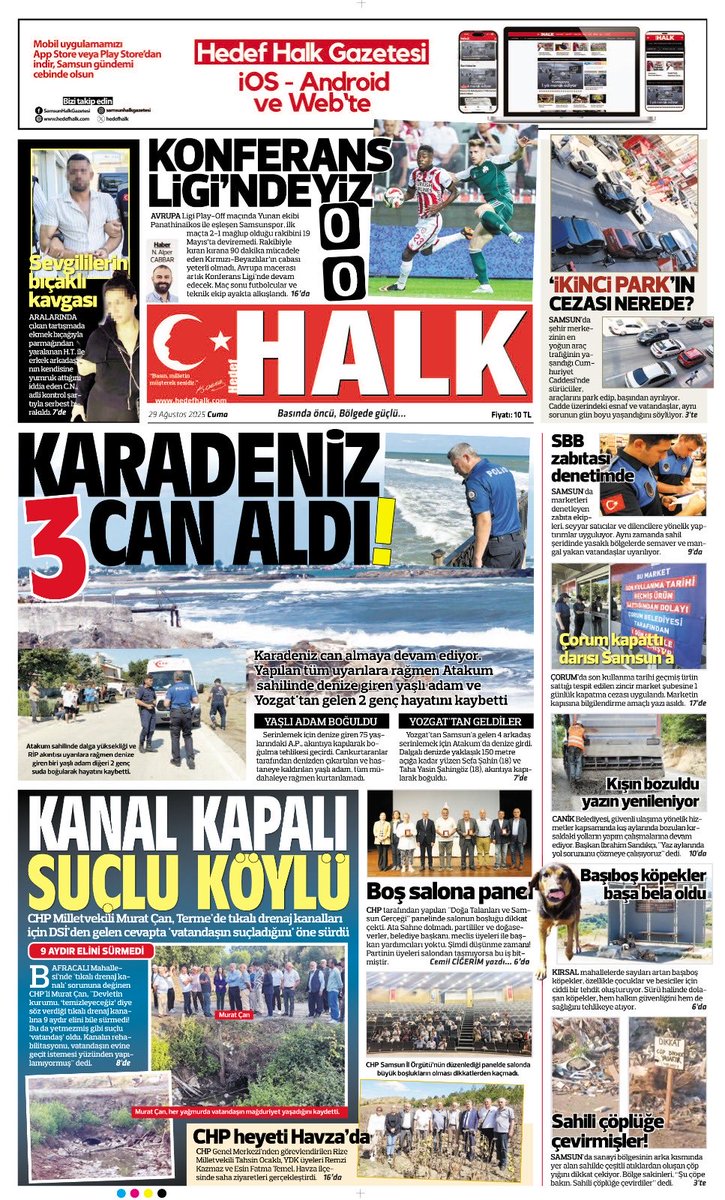 Bugün ⁦<a href="/HedefHALK/">Samsun Halk Gazetesi</a>⁩