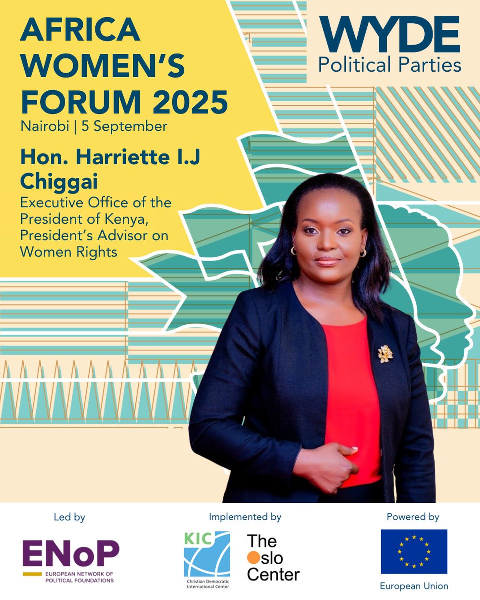 The Oslo Center (@oslocenter) on Twitter photo Hon. <a href="/ChiggaiCS/">Harriette Chiggai_CS</a> will be joining us as a panelist at next week’s #AfricaWomenForum 2025.
Hon. Harriette serves as the President’s Advisor on Women’s Rights in the Executive Office of the President of #Kenya.
📺 Take part 5 September: oslocenter.no/event/africawo… Hon. <a href="/ChiggaiCS/">Harriette Chiggai_CS</a> will be joining us as a panelist at next week’s #AfricaWomenForum 2025.
Hon. Harriette serves as the President’s Advisor on Women’s Rights in the Executive Office of the President of #Kenya.
📺 Take part 5 September: oslocenter.no/event/africawo…