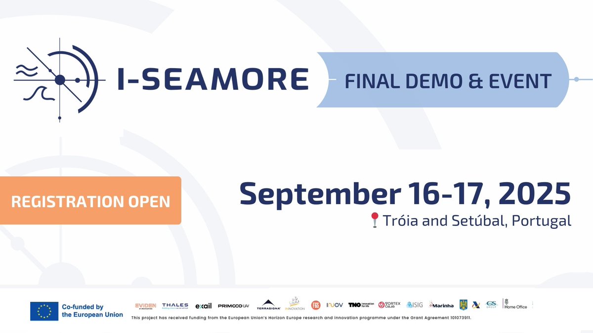 F6S_Gov's tweet photo. Join the I-SEAMORE Final Demo &amp; Event on Sept 16-17, 2025, in Portugal! 📍

We're proud to be a partner on this project and excited to showcase its innovative platform. 🚤

Learn more and register here 🔗 https://t.co/3R4SbMjZzy

#ISEAMORE #MaritimeSurveillance #Innovation https://t.co/hNVWAydera