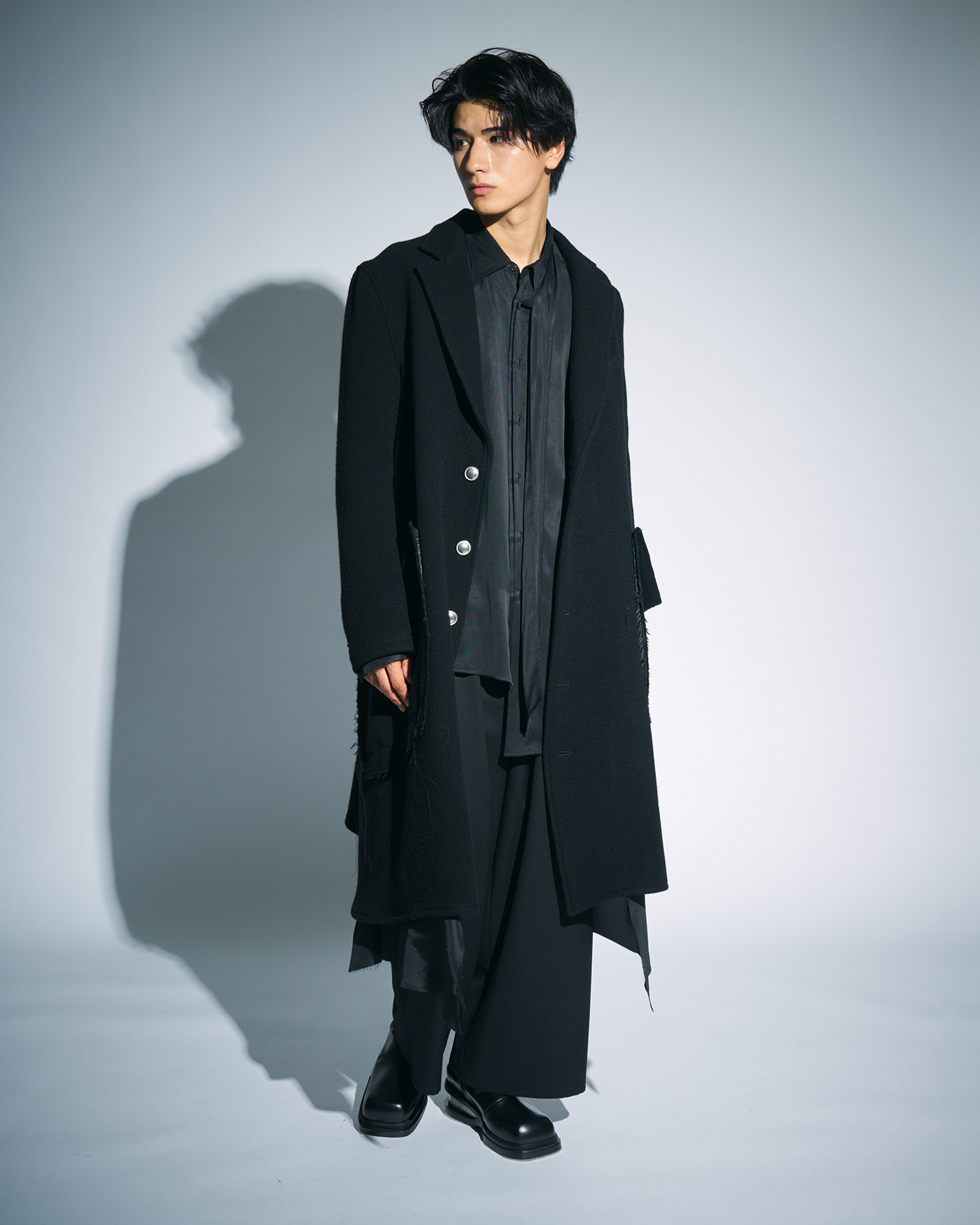 sulvam ロングコート サルバム sulvam Gabazine Lace Long Coat （Black-Purple