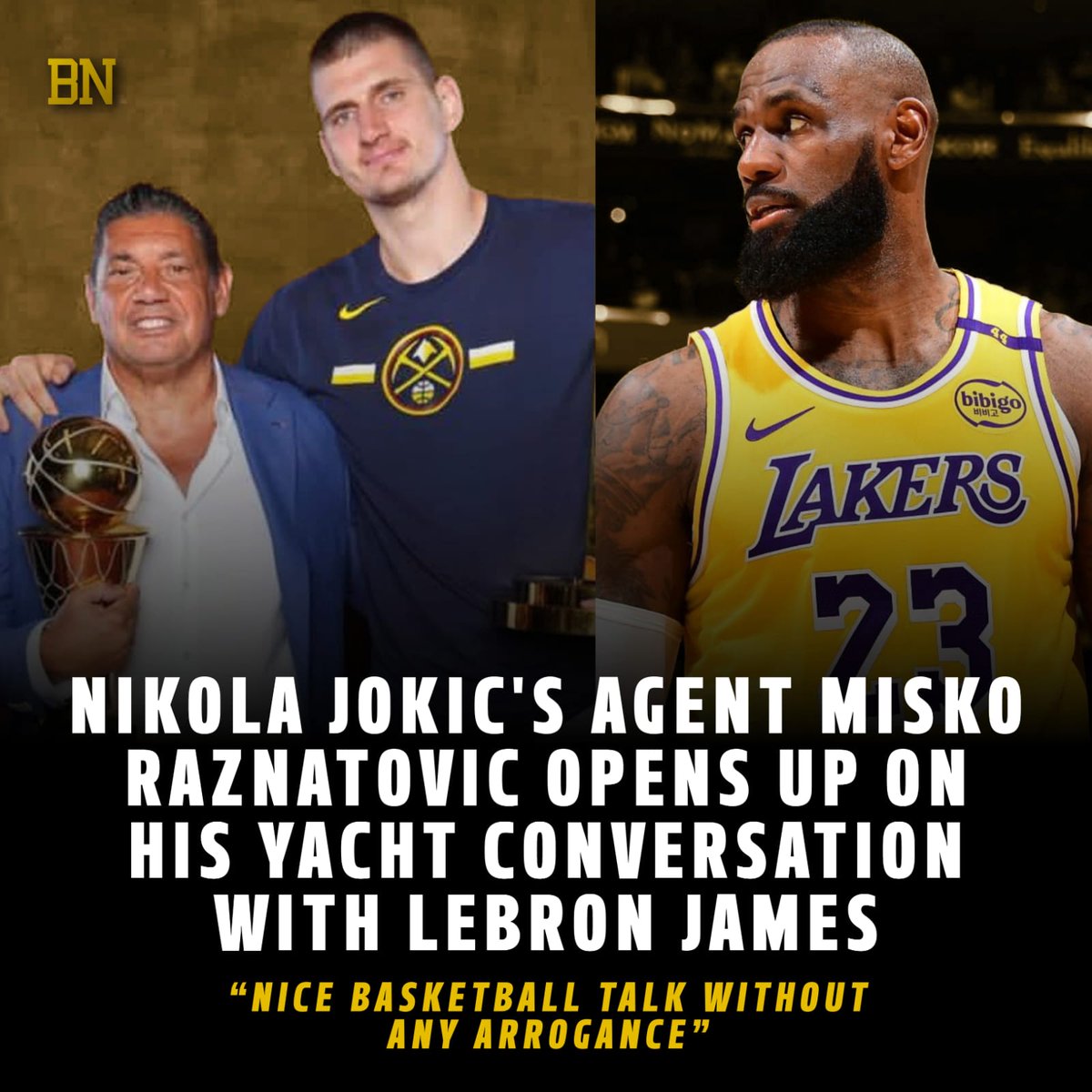 Jokic's agent details LeBron's vision for a Europe-based league to compete with the NBA

FULL STORY: tinyurl.com/MiskoOpensUp