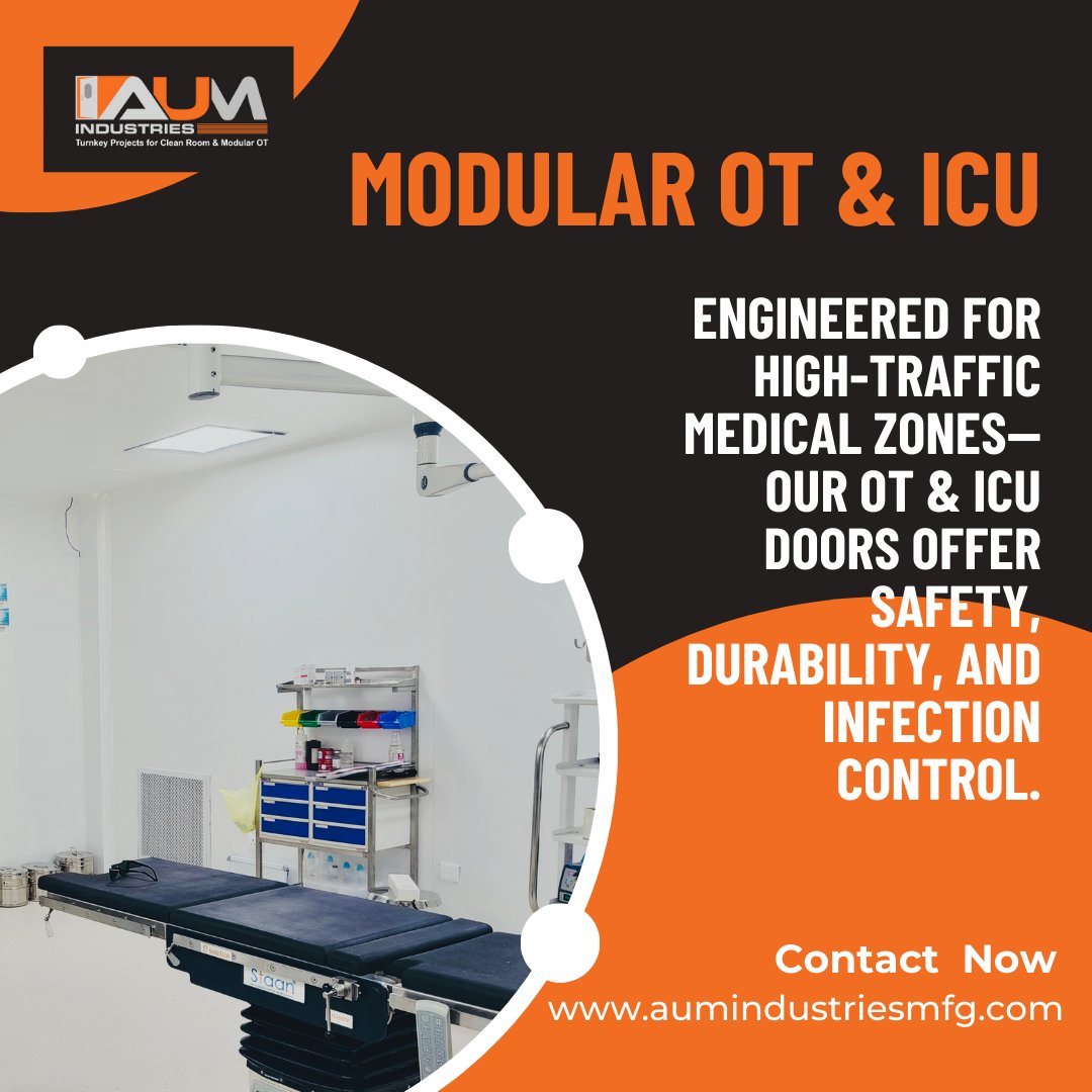 AumIndustries's tweet image. 🏥 Transform healthcare spaces with AUM Industries’ Modular OT &amp;amp; ICU – designed for precision, safety, hygiene, and efficiency. Engineered to meet global standards for advanced patient care and infection control. ✨🔹

#ModularOT #ModularICU #AUMIndustries #HealthcareInfra