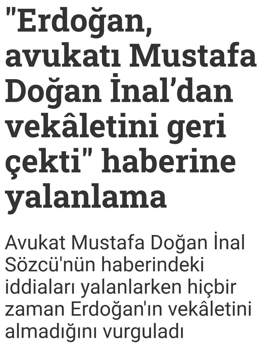 Erdoğan ailesinin avukatlarına verdikleri vekâleti  sona erdirdiklerine ilişkin haberler, millî güvenlik ve kamu düzeninin korunması gerekçesiyle, İstanbul Anadolu 1. Sulh Ceza Hak. 28 Ağustos 2025 tarihli ve 2025/7499 sayılı kararıyla erişime engellendi.