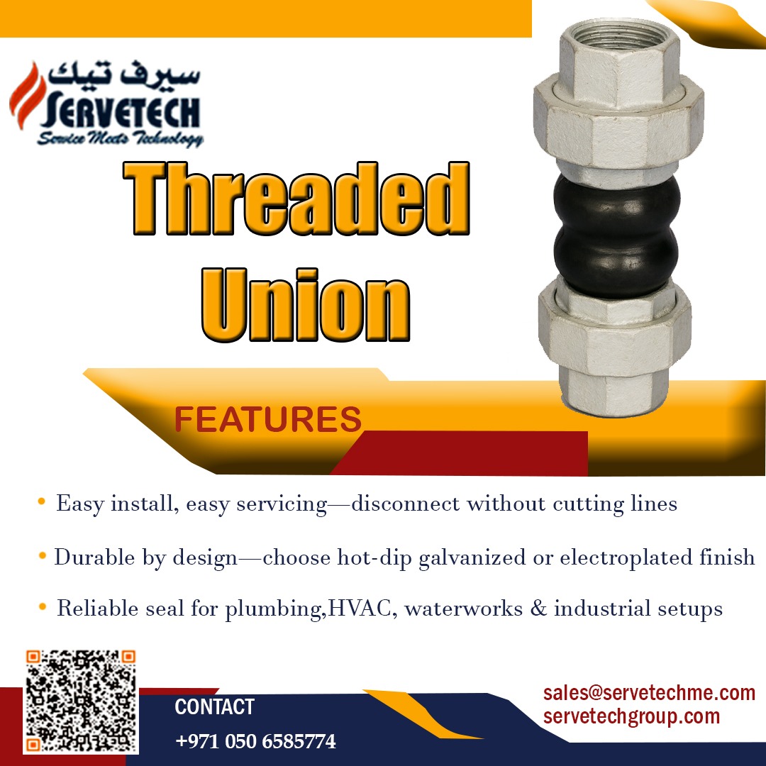 Servetech_'s tweet image. 🔹 Threaded Union – Dependable, Cost-Smart Connections 🔩
Leak-resistant, durable &amp;amp; easy to service. No welds, no fuss—just secure installs every time.
✅ Malleable Iron Build
✅ Hot-Dip Galv. or Electroplated
✅ BS &amp;amp; ANSI Standard

#ThreadedUnion #PipeFittings #Servetech