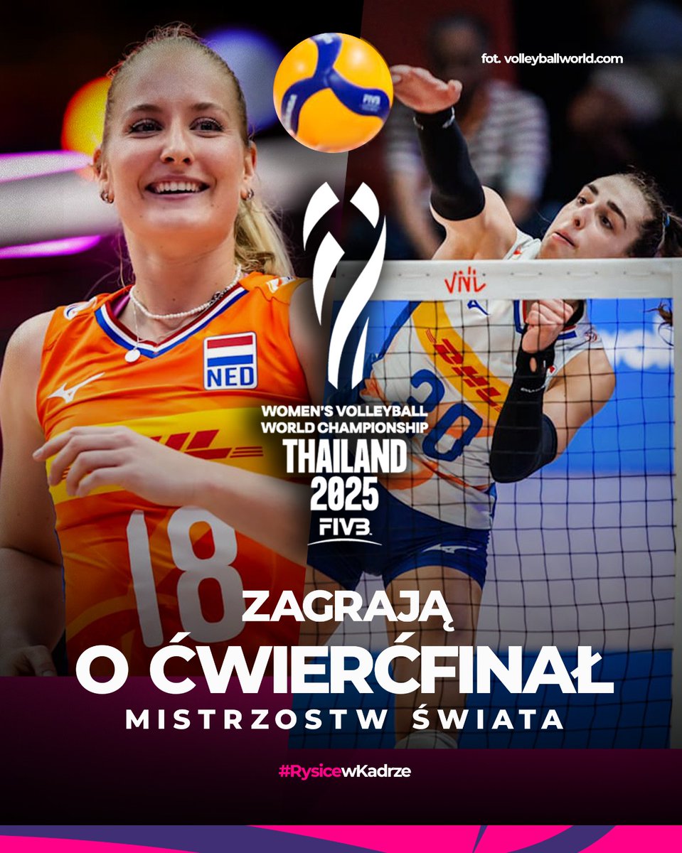 Czas na wielkie emocje! 🏆🏐

Nasze zawodniczki Marrit Jasper i Laura Jansen wraz z reprezentacją Holandii zagrają o awans do ćwierćfinału Mistrzostw Świata w Tajlandii 2025🏐🇳🇱

Trzymamy kciuki ✊💪
#CzasNaDevelopres #Volleyball #Siatkowka