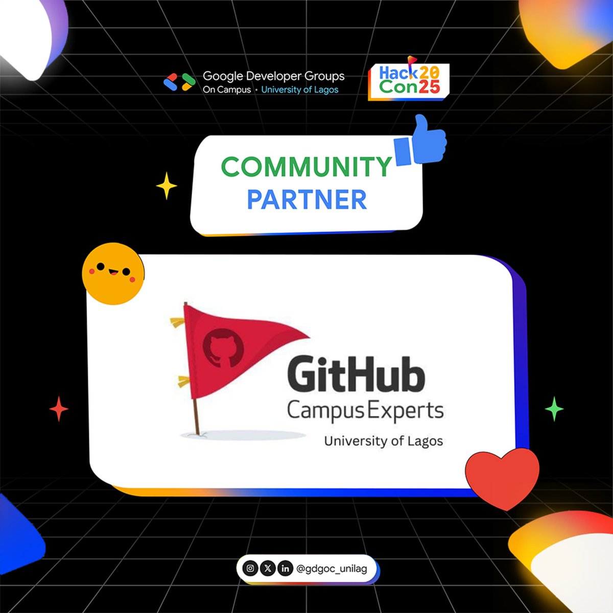 We’re super hyped to announce that we will be teaming up with <a href="/gdgoc_unilag/">GDGoC Unilag</a>  for HackCon 2025 – CTF Hackathon🔥🎉

Date: September 4th, 2025
📍Venue: University of Lagos

Ready to take on the challenge?🚀

📍Secure your spot now: bit.ly/gdgochackcon

©️GCE UNILAG