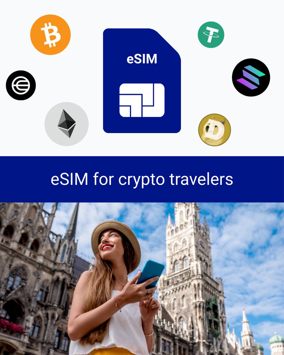 Stay connected without the hassle of swapping SIM cards. Get your eSIM  instantly with crypto on Cryptorefills —just scan and connect. Perfect for  travelers, nomads, and anyone on the move! ✈️🌍