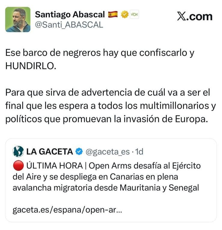 Por menos hay chavales en la cárcel, si en España no hubiera una justicia de mierda, esta escoria estaría en la cárcel y su partido ilegalizado.