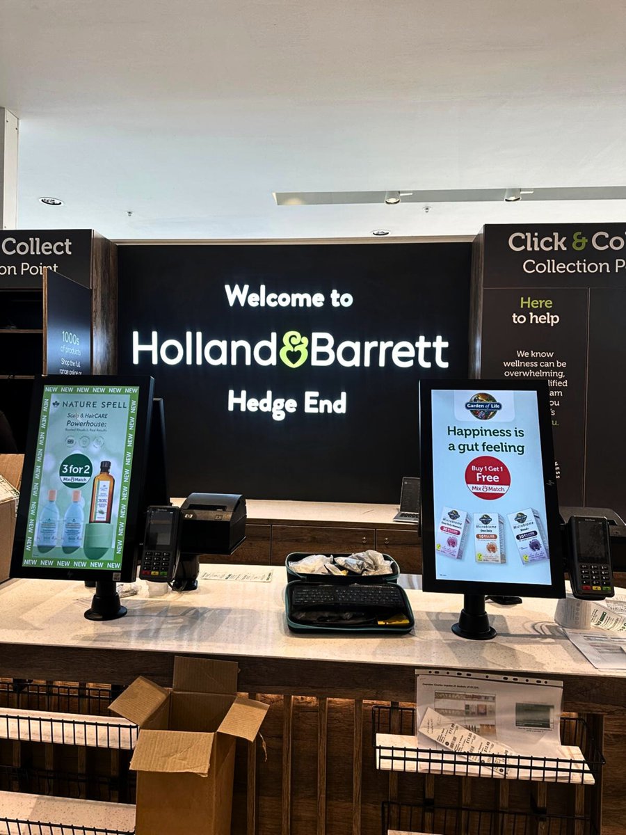 We recently delivered a full signage package for <a href="/holland_barrett/">Holland & Barrett</a> inside the <a href="/nextofficial/">Next</a> store at Hedge End, Southampton. 🌿🛍️

Our team manufactured and installed external and internal signage including illuminated signs, branded wall panels, and counter displays.

#Signage