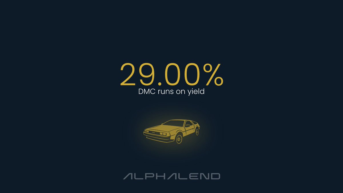 Your $DMC by <a href="/DeLoreanlabs/">DeLorean Labs</a> doesn’t need gas.

It runs on yield.