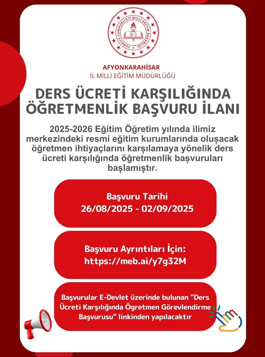 Bir yanda okulunda norm fazlası durumuna düşen öğretmenler, öte yanda Afyon İl MEM'in ücretli öğretmenlik duyurusu...

Eğitimin yükü "geçici ve güvencesiz" omuzlara yıkılamaz. Öğrenciler nitelikli, sürekli ve güvenceli eğitim hakkına, öğretmenler ise güvenceli istihdama sahip