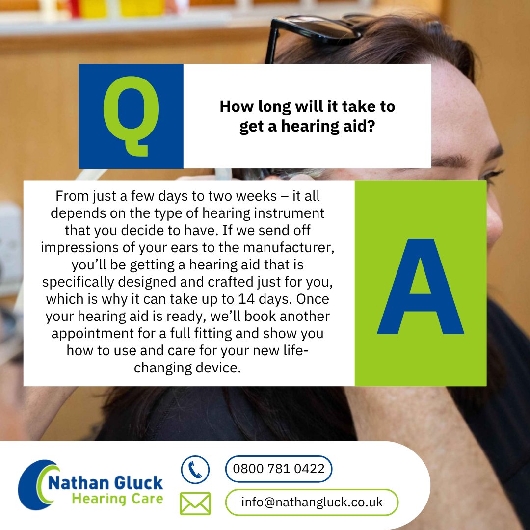 Whether it’s a quick fit or a custom-made device, we’ll guide you through the process from start to finish. 🦻

Book your next appointment today 👉 loom.ly/S5lWsBw

#FAQ #HearingAids #PatientCare