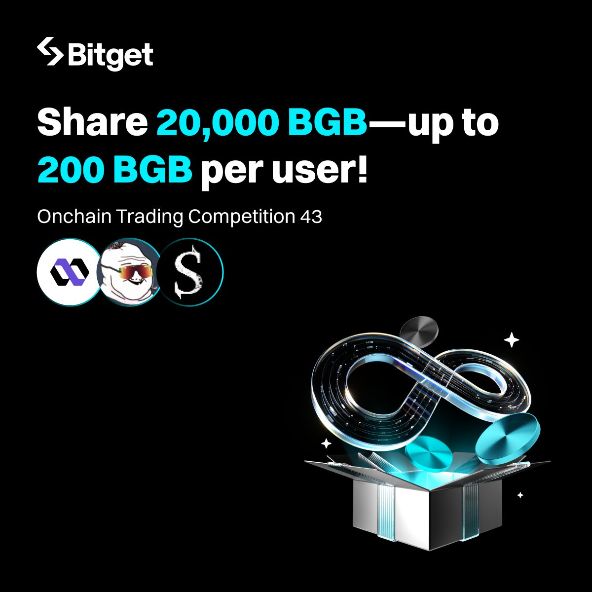 bitget's tweet image. #Bitget Onchain Trading Competition 43: Trade $IN, $Cope, $SERAPH &amp;amp; share 20,000 $BGB!

🗓 Event period: August 29, 11:00 AM – September 2, 10:59 AM (UTC)

How to join:
✅ Register for the event: bitget.com/events/onchain…
💸 Trade IN, Cope &amp;amp; SERAPH on #BitgetOnchain — your volume…