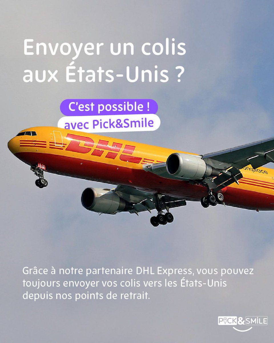 Grâce à nos points de retrait Pick&amp;Smile et nos partenaire <a href="/DHLExpressFr/">DHL Express France</a>, vous pouvez continuer à expédier en toute sérénité.

Alors que de nombreux services postaux ont suspendu leurs expéditions vers les USA, nous continuons à vous offrir une solution rapide et fiable.