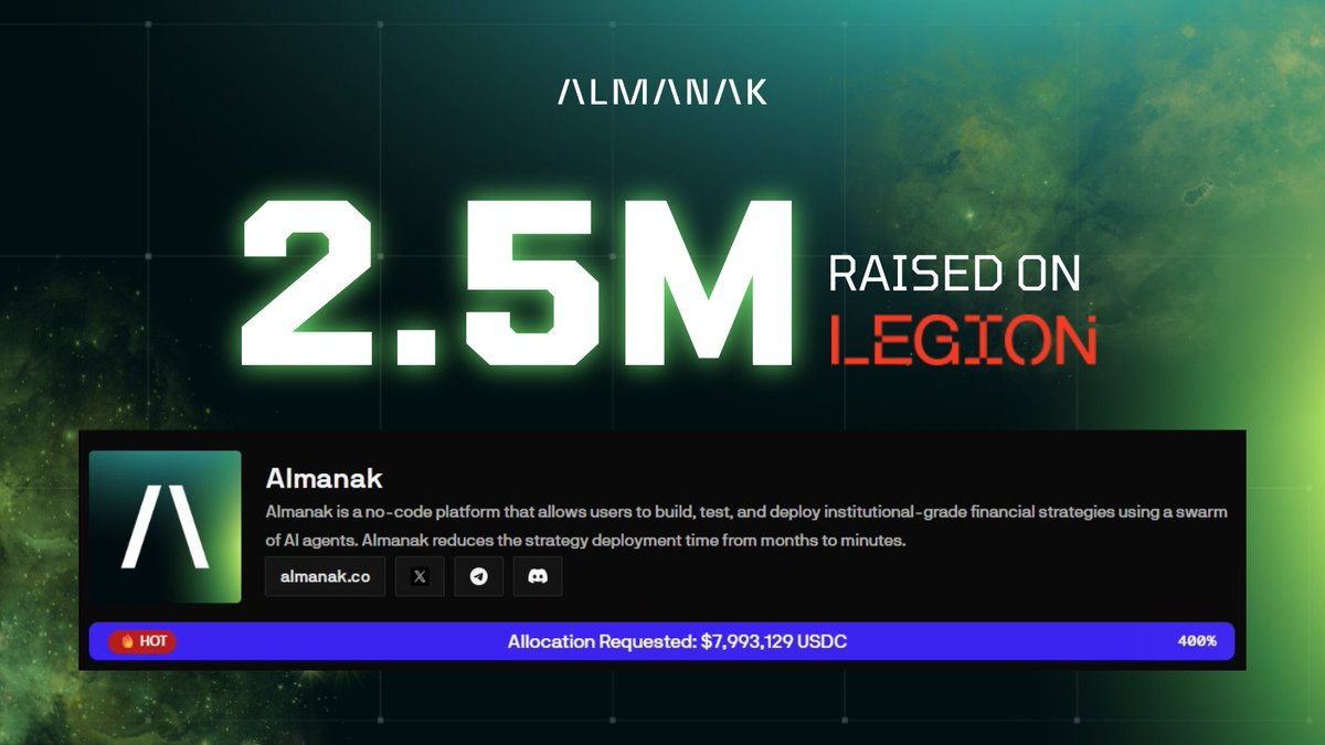 Almanak 在 Legion 筹得 250 万美元的图表及配额细节
