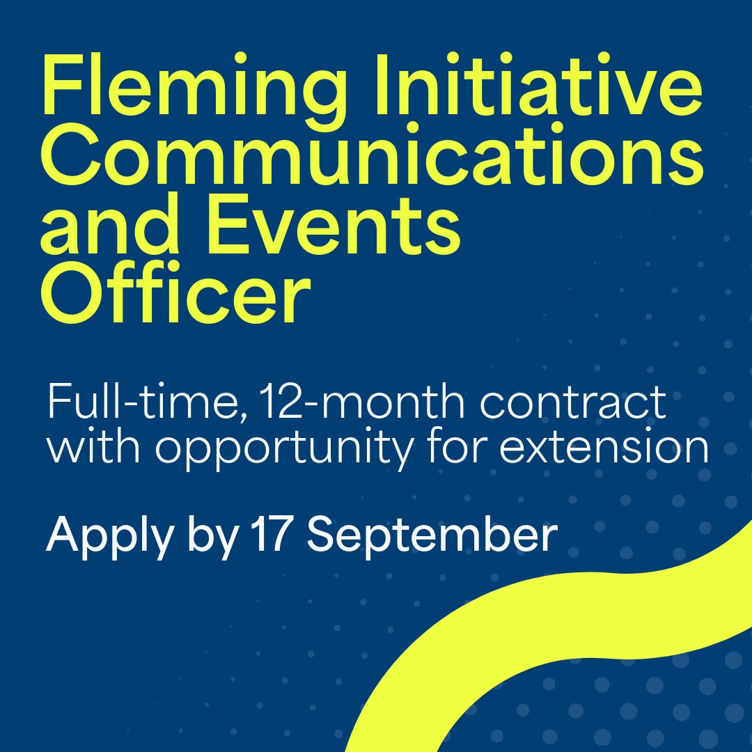 We're hiring for a Fleming Initiative Communication and Events Officer!

We are looking for a Communications and Events Officer to lead impactful communications and events activities across our research. 

🔗 Learn more and apply here by 17 September: imperial.ac.uk/jobs/search-jo…
