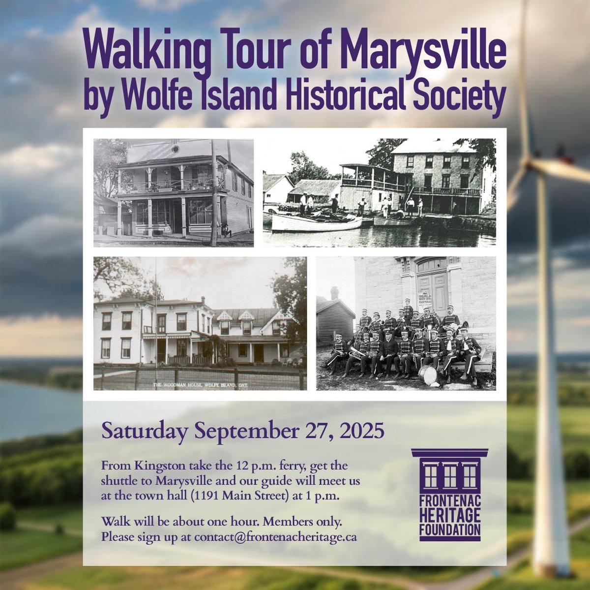 Coming up in September - and remember you can go to the FHF website and join online!  #heritage #history #wolfeisland #ygk