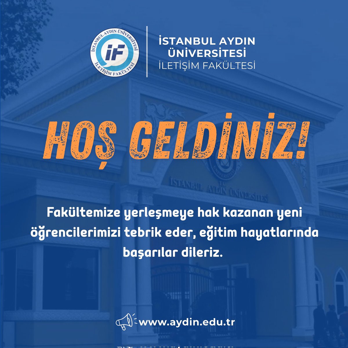 Fakültemiz bölümlerini tercih edip aramıza katılan siz sevgili öğrencilerimizi kutluyor, sizlerle bir araya gelmeyi heyecanla bekliyoruz. Hayatınızın en önemli dönemlerinden biri olan bu eğitim yolculuğunuzda bilgi, deneyim, üretim ve paylaşım dolu günler sizleri bekliyor.