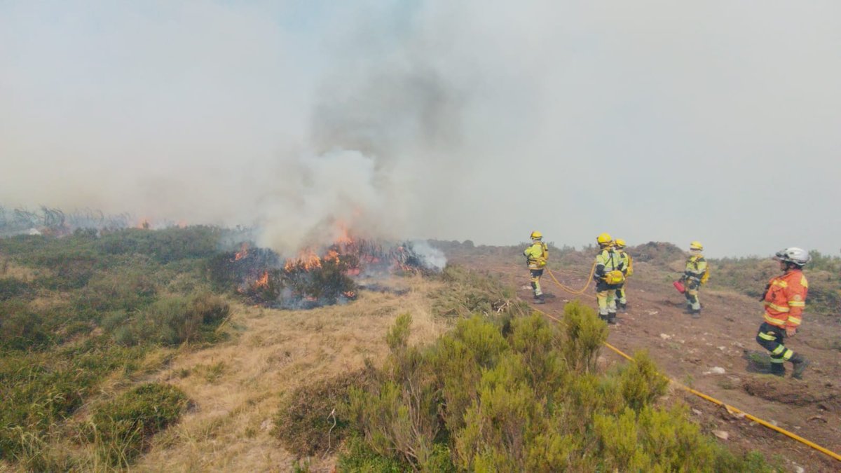 🔥Imágenes del trabajo de fuego técnico que ha realizado el dispositivo movilizado por @gvaemergencias para lucha contra el fuego en Castilla y León. 

📷Las fotografías fueron tomadas el pasado sábado 23 de agosto en el incendio de Fasgar – Igüeña
