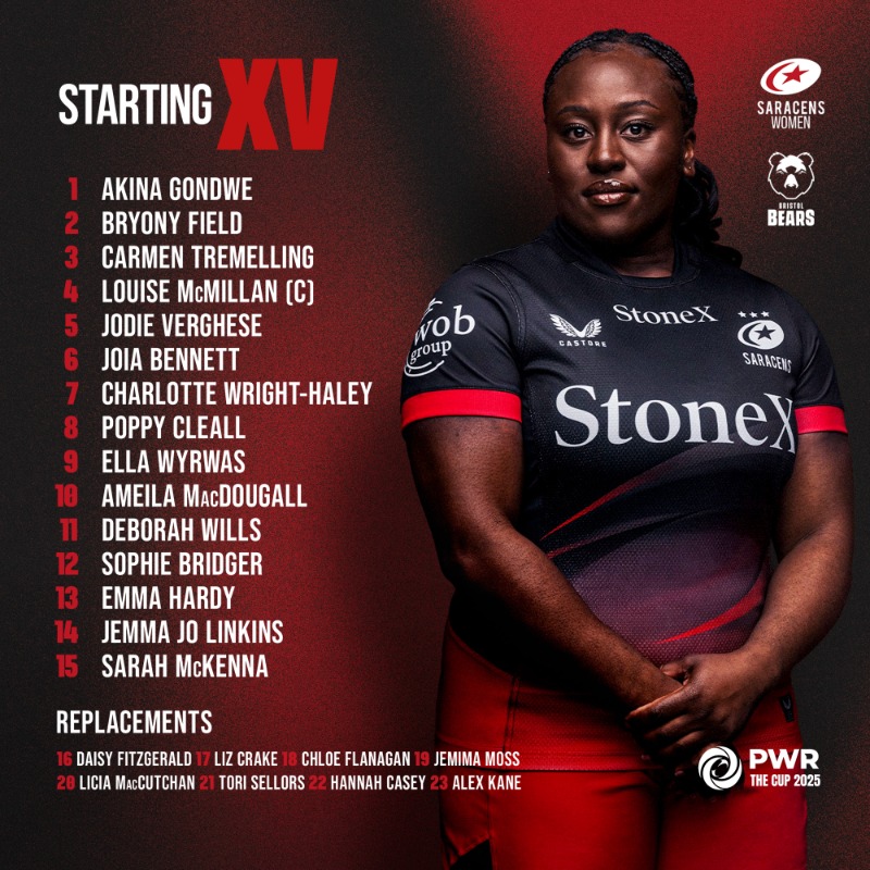 SaracensWomen's tweet photo. 𝗨𝗽 𝗳𝗼𝗿 𝘁𝗵𝗲 𝗖𝘂𝗽!

🔙 Wright-Haley is BACK! 🤩
6️⃣ Debutants in the squad.
🏆 Our cup defence starts now.

#YourSaracens💫