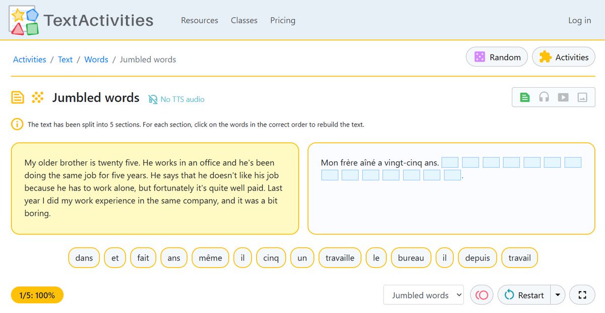 🔥 On the many ways of practising
📄✍️ TRANSLATION into the Target Language
on TextActivities, with lots of LIVE example activities of translation into
🇫🇷 French
🇩🇪 German
🇮🇹 Italian
🇪🇸 Spanish
TRY FOR YOURSELF by clicking below 👇👇👇
textactivities.posthaven.com/translation-in…
#mfltwitterati