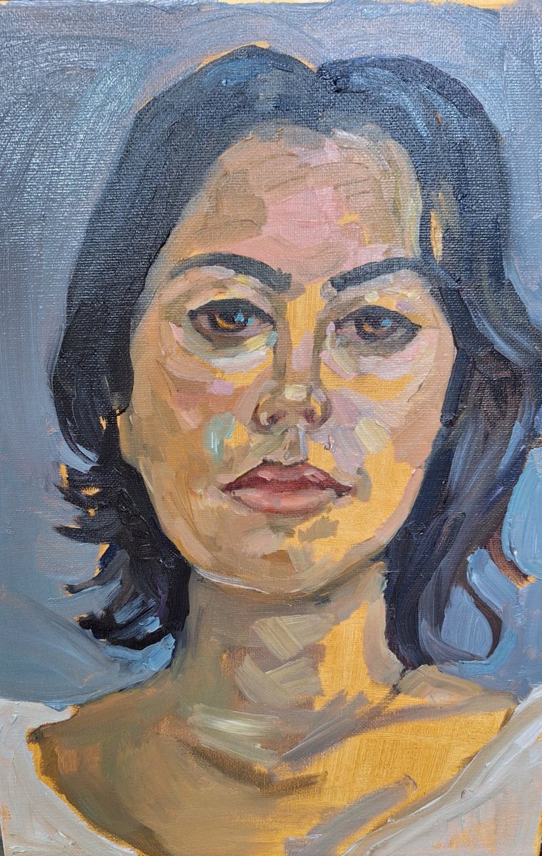 Wonderful day closeted with my lovely Mimi, trying to capture her before she goes off to uni. Such a significant moment this transitional stage, and I'm not gonna lie, I will miss her... May the road rise with you favourite granddaughter x #shesleavinghome #alaprima #oilportrait