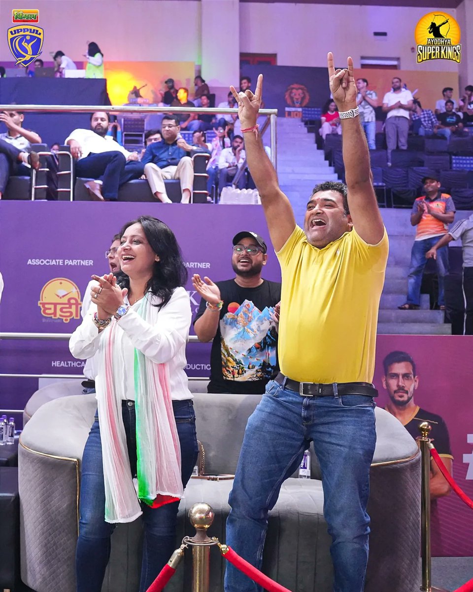 ASuperkings's tweet photo. it’s not just about the points we score, it’s about the emotions we share. Victory, unity, and spirit—that’s how we celebrate 🙌

#memorable #ayodhya #AyodhyaSuperKings #teamspitrit https://t.co/R0jQlQGnNS