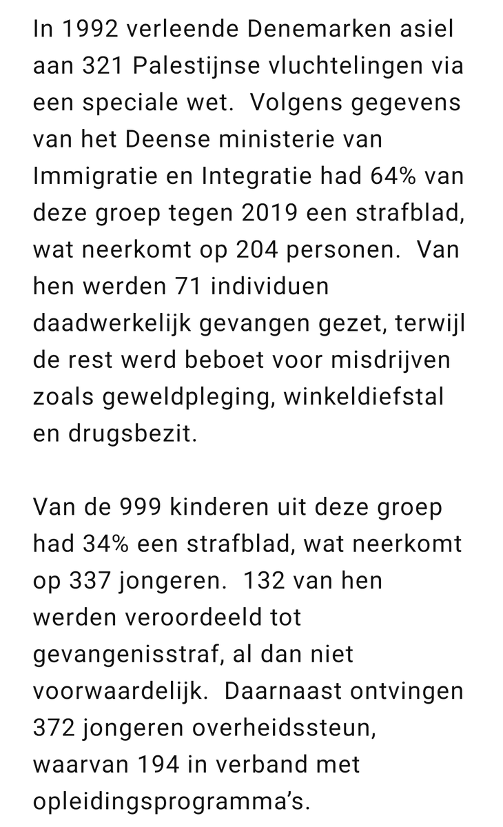 Lees goed wat de Denen is overkomen met de opname van 321 Palestijnen in het land.
Deze cijfers komen van het Deense ministerie van immigratie/integratie.
En dit willen ze Europa binnenhalen?