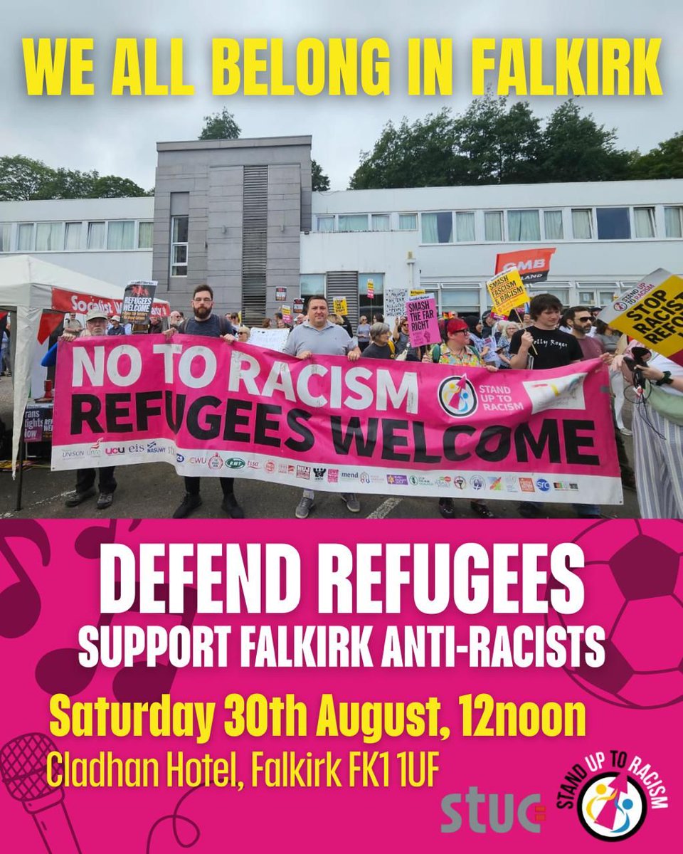STUC statement on standing alongside the people of Falkirk against racism 👇