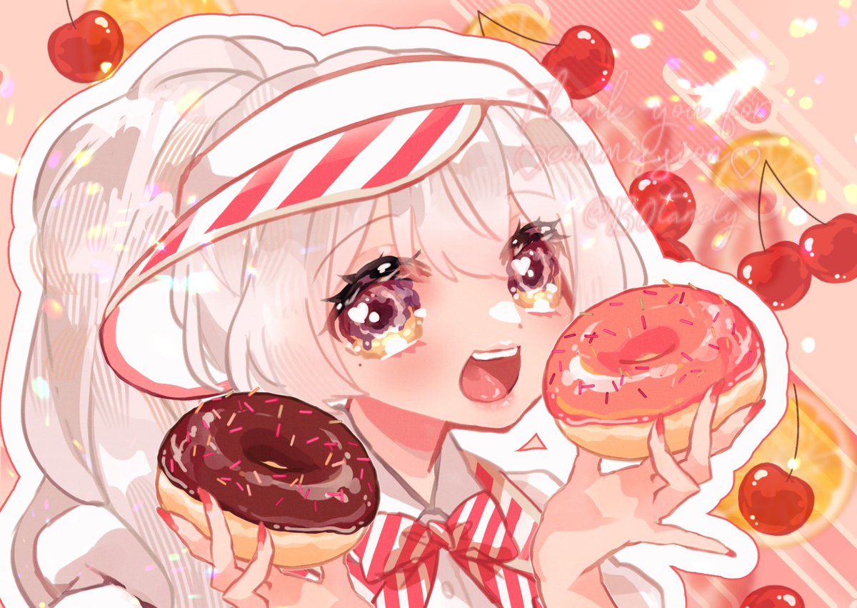 「【ドーナツダイナー量産】 オーダーありがとうございました こちら髪色差分バージョ」|もずめ＠依頼◎/7件進行中のイラスト