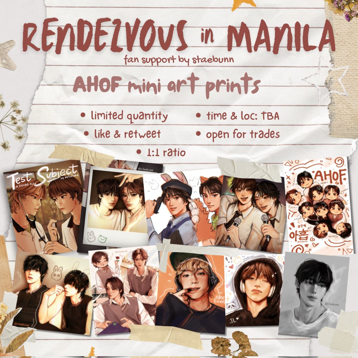 AHOF #RENDEZVOUSinMANILA 
— Fan support by <a href="/staebunn/">lex 🦊</a> 🦊

AHOF mini art prints!! (limited quantity)

✮ like &amp; rt
✮ ratio: 1:1 
✮ loc: TBA
✮ open for trades

#AHOF #아홉