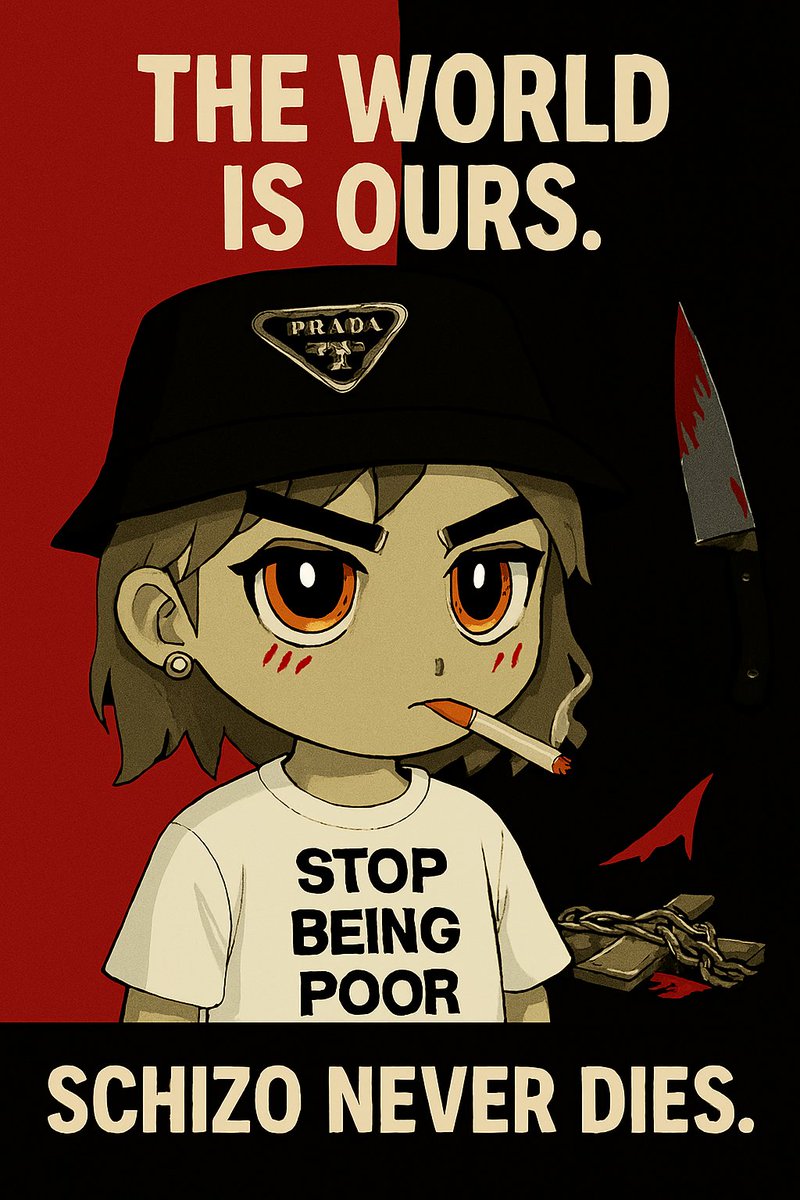 PIRATE12335's tweet image. These SCHIZO guys are crazy as fuck.  
You fuck around, they’ll chop your head off.  
“The world is ours.”  

 #MemeDrop #TheWorldIsOurs #Degen101 #CryptoChaos