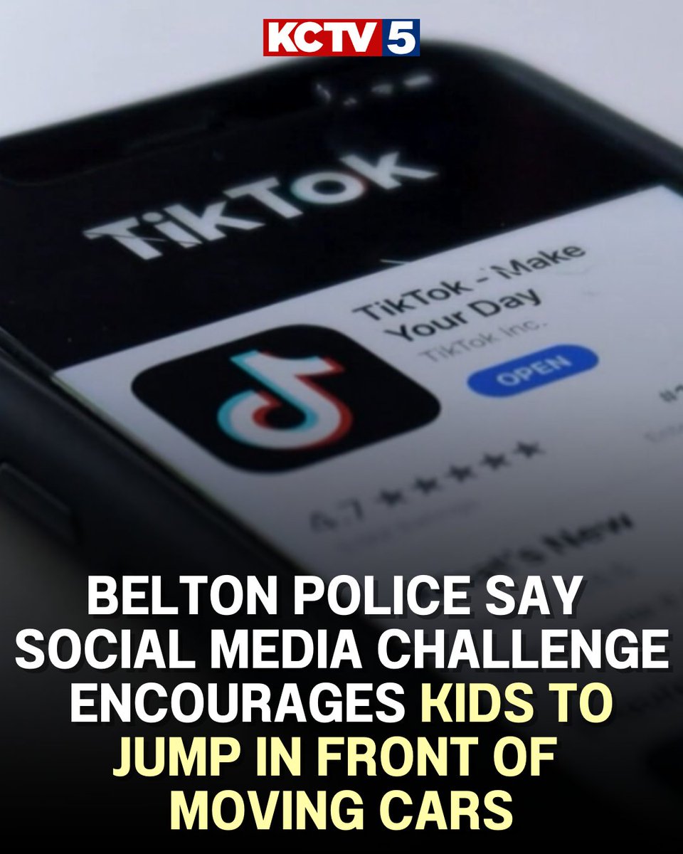 Belton police said children have been seen recording videos of themselves jumping in front of moving vehicles.

STORY &gt;&gt;&gt; kctv5.com/2025/08/28/bel…