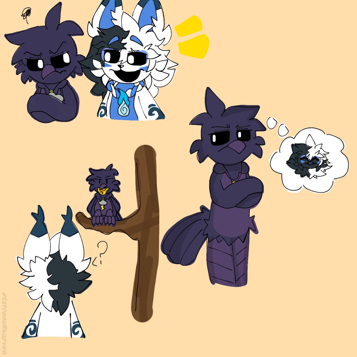 🐦‍⬛🦊

#nightmarecritters #nightmarecritterspoe #SmilingCrittersOC #SmilingCritters