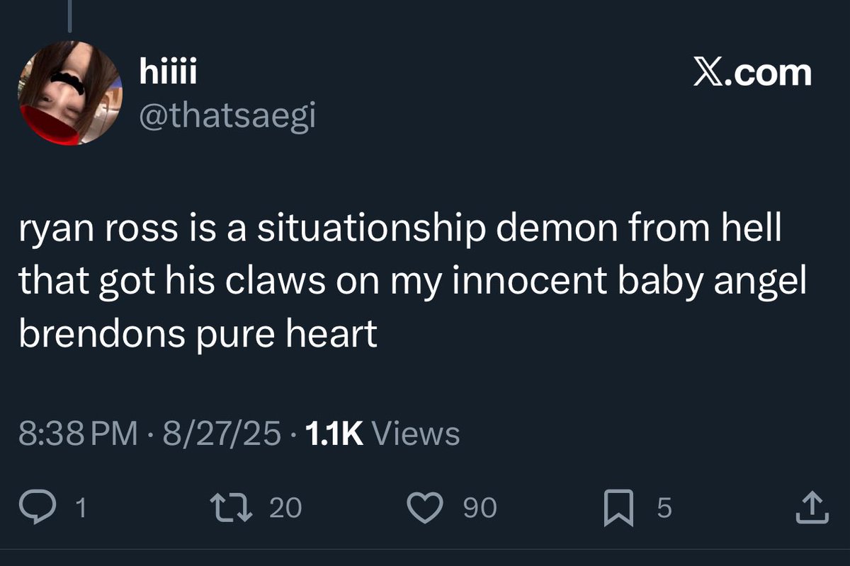 ryanrosstruggle's tweet photo. “Ryan Ross is a situationship demon from hell that got his claws on my innocent baby angel Brendon’s pure heart”….much to think ab… https://t.co/a1CLqb3VKY