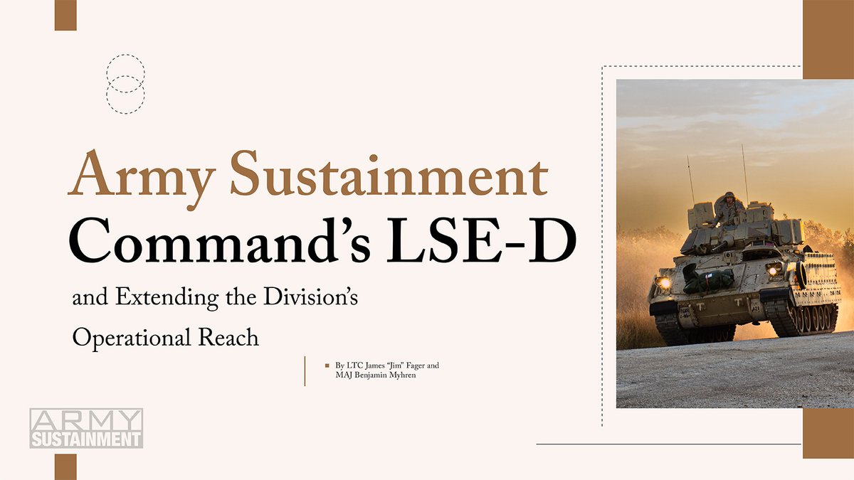 armysustainment's tweet image. &quot;To be relevant, the logistics support element-division must apply a more holistic support construct across warfighting functions.&quot;
army.mil/article/286558
📝 LTC James “Jim” Fager and MAJ Benjamin Myhren 📷 SGT Joshua Tanner #ASPB #ArmySustainment #CASCOM