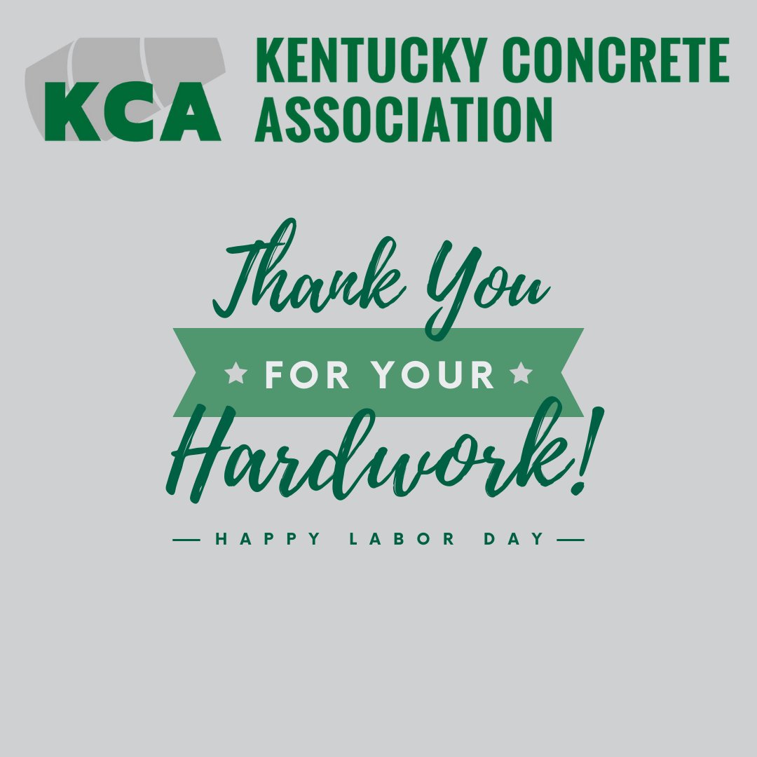 Our office will close early today (Aug 29) and remain closed through Mon, Sept 1 for Labor Day. We’ll reopen Tues, Sept 2 (8–5). Wishing everyone a safe &amp; happy weekend! 💪🎉 #LaborDay #KYConcrete