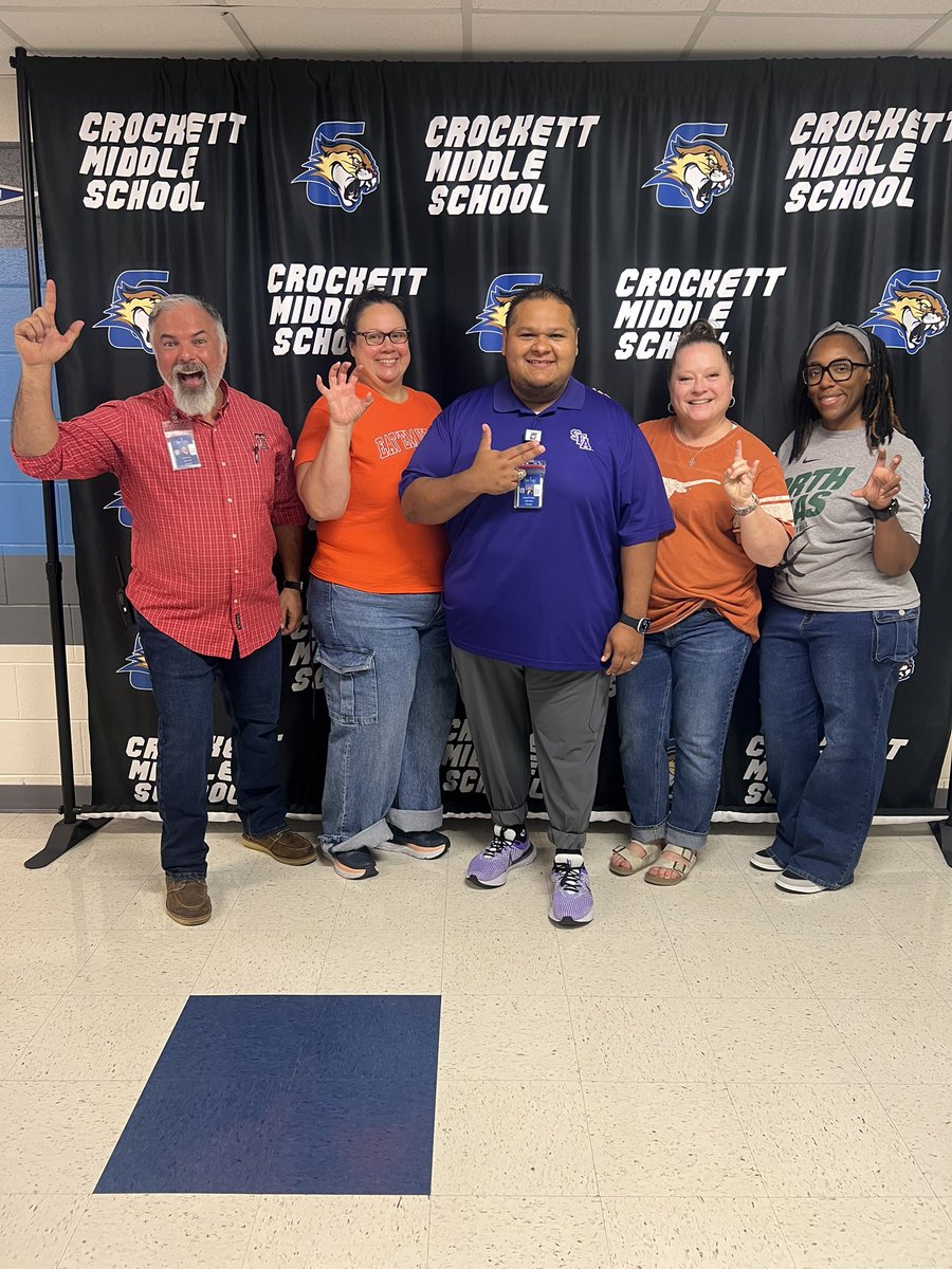 Crockett MS (@crockett_ms) on Twitter photo Our <a href="/Crockett_MS/">Crockett MS</a> Admin & Counselors are representing their Alma Maters <a href="/SFASU/">Stephen F. Austin State University</a> <a href="/TexasTech/">Texas Tech University</a> <a href="/UNTsocial/">University of North Texas</a> <a href="/UTAustin/">UT Austin</a> and <a href="/SamHoustonState/">Sam Houston State</a> on #CollegeColorsDay Have a GREAT Friday <a href="/IrvingISD/">Irving ISD</a>! #IrvingISDGoesToCollege Our <a href="/Crockett_MS/">Crockett MS</a> Admin & Counselors are representing their Alma Maters <a href="/SFASU/">Stephen F. Austin State University</a> <a href="/TexasTech/">Texas Tech University</a> <a href="/UNTsocial/">University of North Texas</a> <a href="/UTAustin/">UT Austin</a> and <a href="/SamHoustonState/">Sam Houston State</a> on #CollegeColorsDay Have a GREAT Friday <a href="/IrvingISD/">Irving ISD</a>! #IrvingISDGoesToCollege