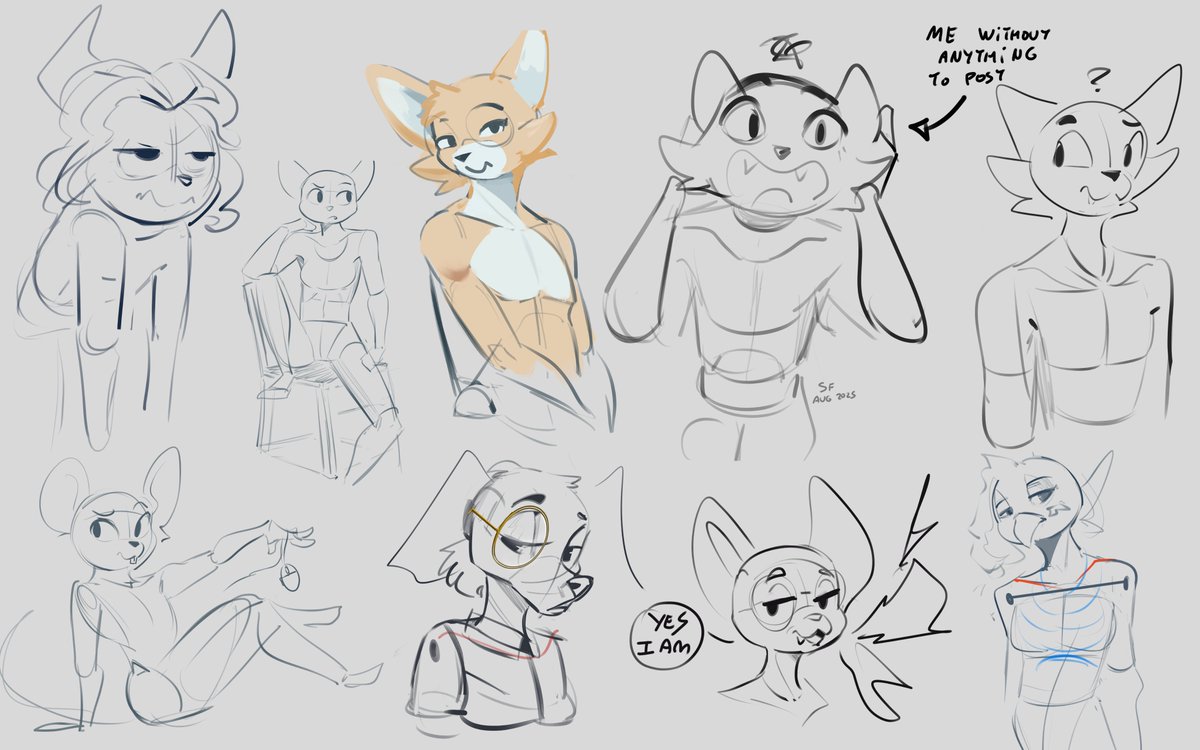 me rn with nothing proper to show so just scrambling some random ahh sketches from the past couple days that look a tiny bit interesting lol