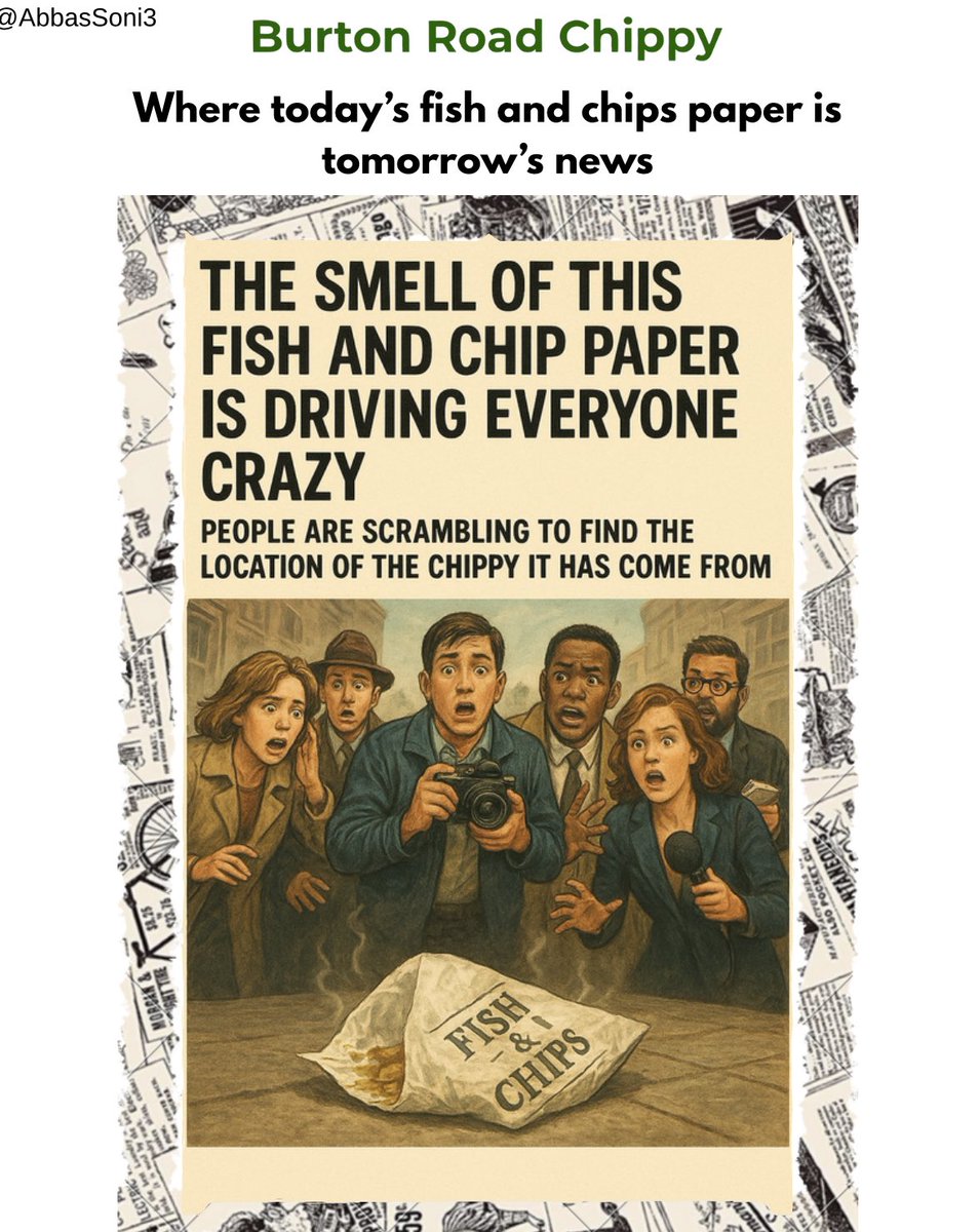 AbbasSoni3's tweet photo. Entry 2 - One Minute Brief of the Day:
Create posters to advertise your local #ChipShops to celebrate the return of @TheDrum's Chip Shop Awards!! @OneMinuteBriefs 

Flipping the old “Yesterday’s news is today’s fish and chips paper” cliche on its head!😉 https://t.co/EqiszM1whT