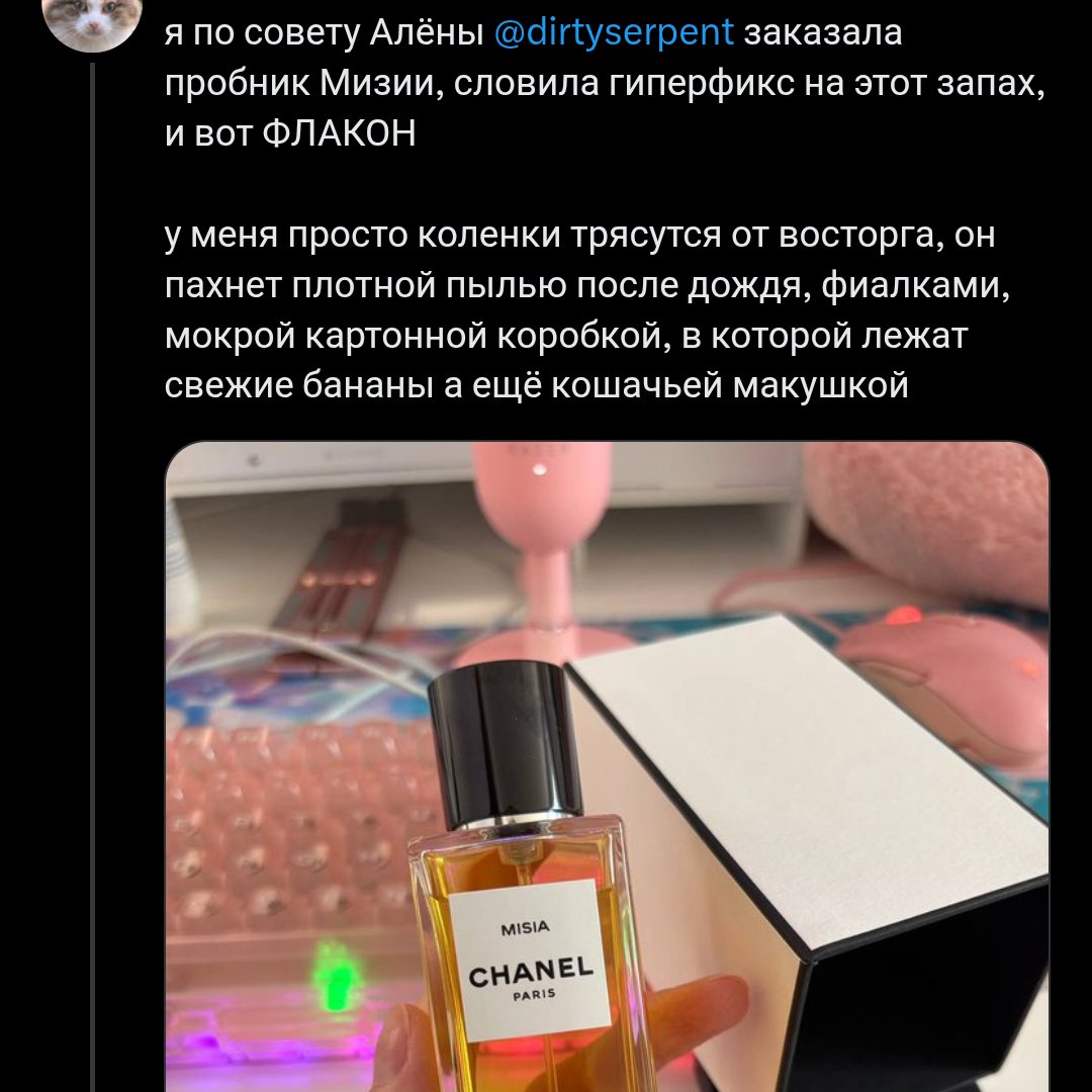 У меня ПМС, начинаю триггериться на глупость. Какой Мизии, епона мама, Мизию Ренуар, Боннар и Тулуз-Лотрек не рисовали, про Мизию не писали Пруст и Кокто, не Мизия вместе со своей подругой Коко Шанель обмывала в Венеции тело Дягилева. Ну погуглить же можно что покупаешь ааааааа