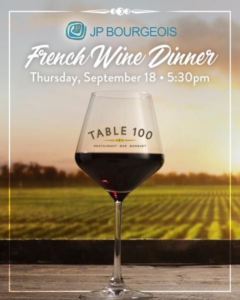 We’re delighted to present a special wine dinner featuring importer J.P. Bourgeois, with Samantha Berenson as our guest speaker.  Join us for an unforgettable evening of exceptional food paired with world-class wine. Sign up now by visiting the website today!