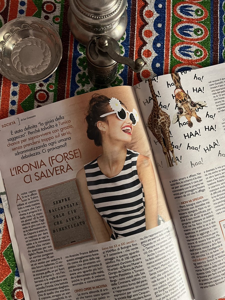 In un tempo che si prende troppo spesso sul serio, l’ironia è una chiave per vivere, sentirsi liberi e sopravvivere con grazia. 

Il mio speciale su Intimità Settimanale tra mostre (Facile Ironia a Bologna fino al 7 settembre), film e testimonianze 

#ironia #intimitasettimanale