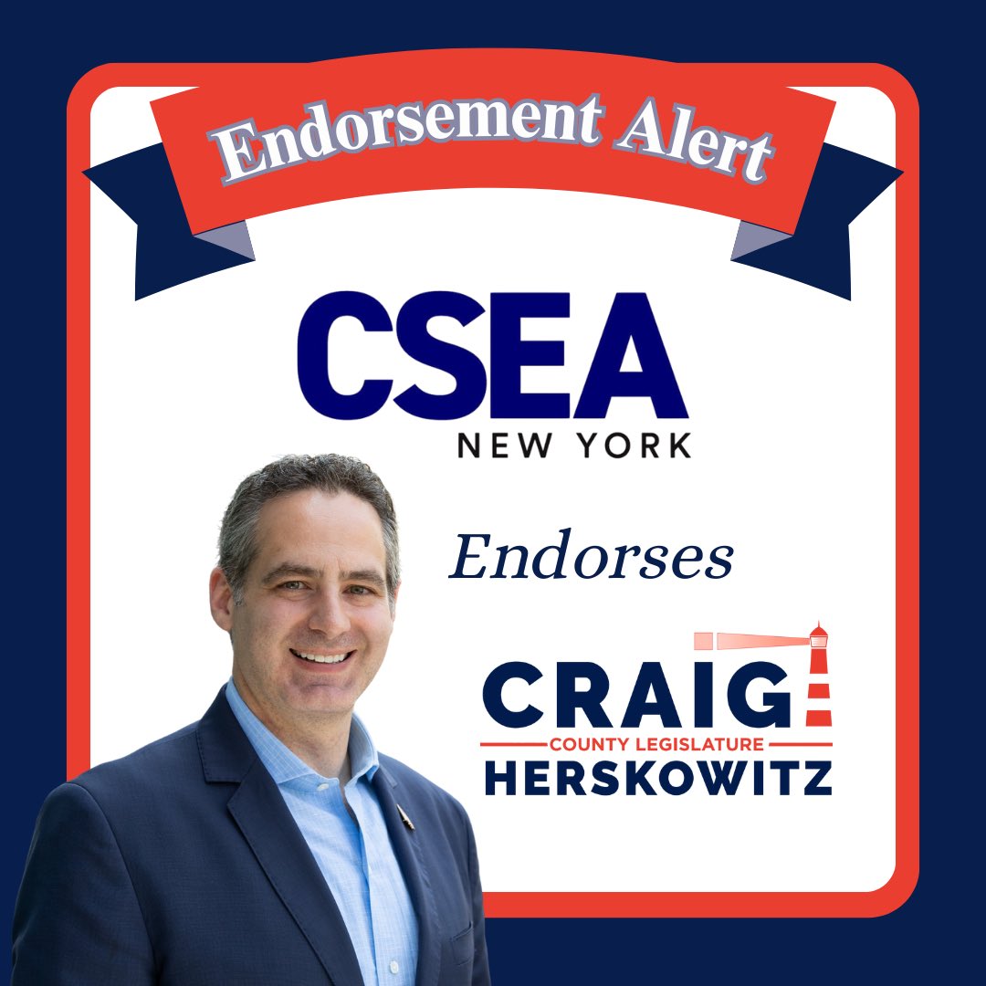 I’m proud to announce that our campaign for Suffolk County Legislature District 18 has been endorsed by the Civil Service Employees Association (CSEA).

Together, we’ll keep fighting for the people who keep our communities running strong.